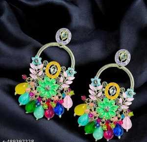 Indien Kundan traditionnel Jhumka boucles d'oreilles haut à la mode Style Vintage goutte d'eau cloche dames femmes alliage or mariages - Product Image 3