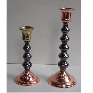 เชิงเทียนอลูมิเนียมทรงเรียวสไตล์วินเทจที่ใส่เทียนทองเหลืองและสีเงินของตกแต่งคริสต์มาสของตกแต่งบ้านงานฝีมือโลหะ - Product Image 3