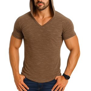Camisetas de hombre con cuello redondo de alta calidad y logotipo personalizado, Camiseta deportiva, ropa de punto de estilo callejero, ropa de calidad OEM/ODM - Product Image 1
