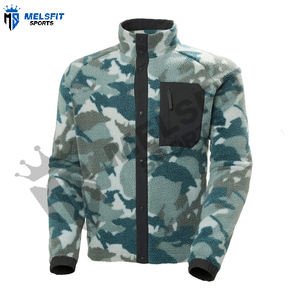 Veste d'hiver surdimensionnée pour homme en polaire polaire personnalisée avec fermeture éclair sur le devant, logo respirant, coupe-vent, écologique, style streetwear - Product Image 2