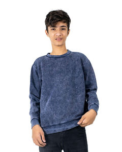 Venta al por mayor de los hombres de diseño de moda sudaderas de ropa informal de color sólido en blanco liso cuello redondo de buena calidad lavado con ácido sudaderas - Product Image 6