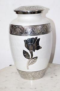 Urne funéraire classique Urne souvenir pour adulte avec motif gravé sur le cou et le couvercle Urne commémorative brillante pour garder les cendres - Product Image 5