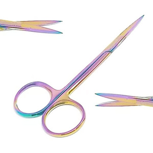 Micro ciseaux à iris de qualité supérieure droite 4.5 "arc-en-ciel/instrument chirurgical multicolore - Product Image 2