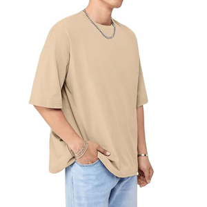 T-shirt ample surdimensionné pour hommes imprimé goutte épaule été personnalisé 100% coton Design décontracté t-shirts - Product Image 4