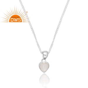 Trending Design Sterling <b>Silver</b> Natural Rainbow Moon Gemstone Pendant <b>Necklace</b> Custom Design Jewelry Manufacturer - Product Image 2