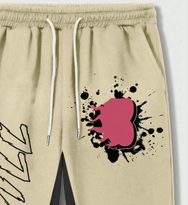 Pantalon de survêtement évasé pour homme, taille mi-haute, 100 % coton, nouveau design décontracté avec impression sérigraphiée délavée – Meilleures ventes - Product Image 4