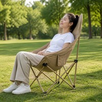 Chaise lune en acier inoxydable avec tissu Oxford, pliable, pour camping, installation rapide, robuste, pour hôtels, restaurants, terrasses et extérieur