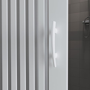 Parois de douche pliantes en PVC anti-calcaire Forte, système accordéon durable avec ouverture latérale réversible - Product Image 3
