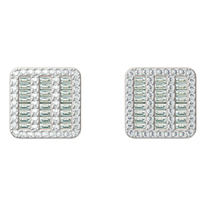 2024 luxe VVS Moissanite Baguette diamant boucles d'oreilles en argent Sterling 925 Hip Hop glacé boucles d'oreilles mignon perle or fêtes - Product Image 2