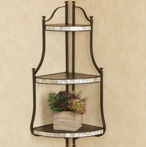 Étagères murales en fer et bois de style traditionnel pour une décoration murale classique alliant art et fonctionnalité - Product Image 1