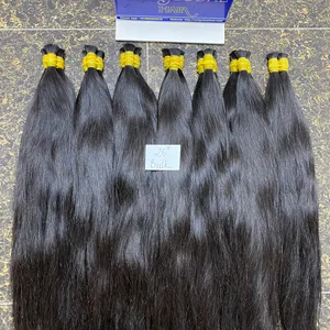 Harga pabrik rambut jumlah besar lurus alami warna alami cocok rambut manusia Vietnam