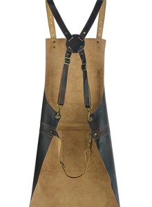 Full Grain <b>Leather</b> Black Canvas <b>Apron</b> Butcher <b>Apron</b> - Product Image 2