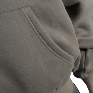 Alta calidad 700 GSM vintage gris gota hombro bordado peso pesado piedra ácido lavado cremallera Sudadera con capucha - Product Image 5