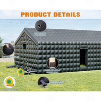 Événement commercial noir PVC Portable arrière-cour fête maison boîte de nuit gonflable LED Disco lumière gonflable discothèque Cube tente