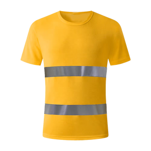 T-shirt de travail haute visibilité pour hommes à manches courtes 220 GSM réfléchissant sécurité Pique transfert de chaleur t-shirt personnalisé pour les travailleurs - Product Image 3