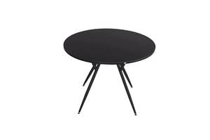 Luxury Modern Industrial Dining Set - Round Black Tempered Glass <b>Table</b> & Ergonomic Upholstered <b>Chairs</b> for Home, Cafe, <b>and</b> Hotel - Product Image 4