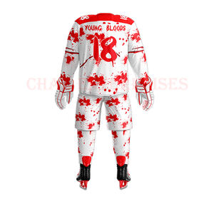 เสื้อกีฬาฮ็อกกี้น้ำแข็งระบายอากาศได้ดีเสื้อทีมฮ็อกกี้น้ำแข็งแบบระเหิด - Product Image 4