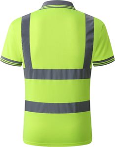Polo de sécurité haute visibilité personnalisé avec logo, antistatique, imperméable, manches courtes, vêtements de travail pour les ouvriers du bâtiment et des routes - Product Image 1