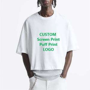 T-shirt court pour homme personnalisé par le fabricant 2023, épaules tombantes, poids lourd, 100% coton, logo personnalisé, écologique, surdimensionné, ample - Product Image 1