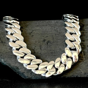 Plata de Ley 925 de 10 MM de ancho Unisex VVS Moissanite Pulsera cubana Joyería fina. - Product Image 5