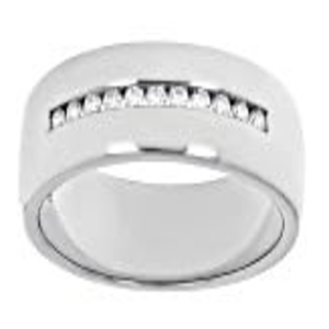 Anillo de Compromiso Clásico con Moissanita y Engaste de Oro de 18K en Plata de Ley, Anillo de Boda para Él y Ella - Product Image 1