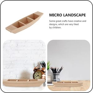 เรือไม้โมเดลเรือแคนูงานฝีมือเรือแคนูเรือของเล่นสำหรับเด็กของขวัญตกแต่งบ้านสำนักงานแบบ DIY - Product Image 5