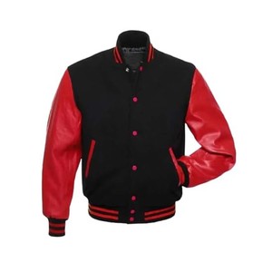 Chaqueta universitaria para hombre con bolsillos grandes y mangas de cuero Chaqueta de béisbol para hombre - Product Image 3