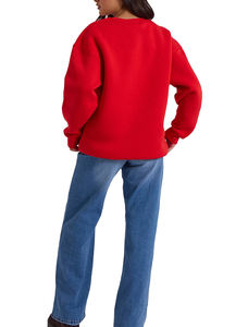 Sudadera con Capucha de Felpa Roja Sólida con Lavado Ácido Estilo Urbano OEM para Mujer - La Mejor Calidad al por Mayor - Product Image 4