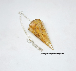 Último modelo de Péndulo de Radiestesia Facetado de Orgón, Amazonita y Ágata, Hecho a Mano, Más Vendido, Precio Atractivo, AMAYRA CRYSTAL EXPORTS de Gujarat - Product Image 2