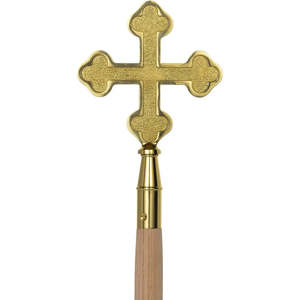 ปลายเสาธงทองเหลืองรูปกางเขนโบสถ์ สำหรับเสาธงขนาด 1 นิ้ว ใช้ตกแต่งภายในและสำหรับงานพาเหรด - Product Image 4