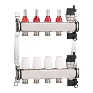 Premium quality 304 stainless steel flow meter floor heating manifold