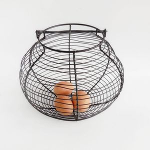 Egg Basket in Wrought Iron With Holder and Tier Design Perfect for Home Kitchen <b>Storage</b> and Organization - Product Image 2