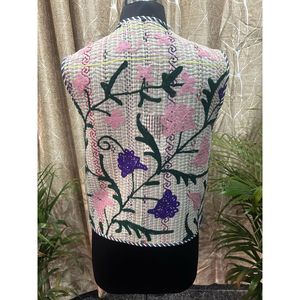 Chic Professional Outer Wear Chic Kantha Jacket with Embroidered Suzani Decoration Filled with Cotton - Product Image 5
