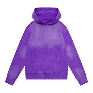 Sudaderas con capucha de algodón de calle personalizada de fábrica con decapado degradado desteñido preencogido y estampado de pantalla para mujer - Product Image 1