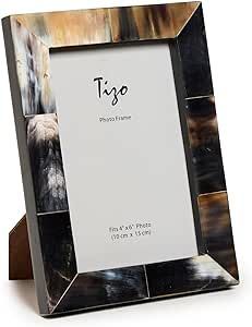 Cadre photo en corne aux détails raffinés, parfait pour les maisons à la recherche de chaleur, d'authenticité et de charme artistique fait main - Product Image 5