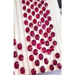 75 piezas de rubí relleno de vidrio de Bangkok 10mm a 13mm faceta ovalada 308 Cts lote Iroc ventas rubí corte piedra preciosa suelta para la fabricación de joyas - Product Image 2