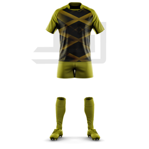 Uniforme de rugby haut de gamme, maillot et short personnalisés imprimés, respirant, durable, séchage rapide, coupe-vent, 100% polyester, col en V, vêtements de sport - Product Image 1