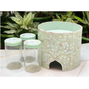 Soporte para Tartas con incrustaciones de madreperla de primera calidad con elegante diseño floral para eventos y fiestas disponible a precio de exportación - Product Image 5