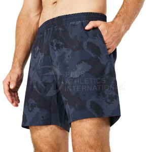 Pantalones cortos deportivos para hombre, pantalones cortos transpirables de malla elástica con cintura elástica, pantalones cortos de entrenamiento de secado rápido - Product Image 1