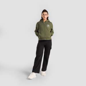 Sudadera con Capucha Apex Stride con Cierre y Característica Transpirable, Color Oliva - Product Image 4