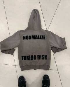 Vente en gros Sweatshirts et sweatshirts en polyester vierges de haute qualité brodés délavés à l'acide surdimensionnés unisexes - Product Image 1