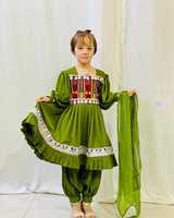 Robe verte élégante pour femmes de style afghan, manches longues, couleurs personnalisées, dentelle respirante pour les fêtes de mariage, robes décontractées