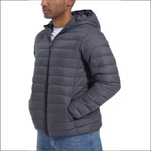 High Quality Lightweight Canvas Winter Puffer <b>Jacket</b> for Men Customizable Oversized Hooded Baggy <b>Quilted</b> Design Stand <b>Pattern</b> - Product Image 2