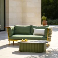 Petite table et chaise de jardin simple pour l'extérieur, ensemble canapé, chaise en rotin, 2 pièces de mobilier