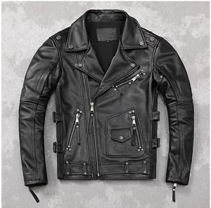 Veste de moto en cuir véritable de qualité supérieure, vente en gros, personnalisable, unisexe, style vintage cool, vêtements de sport, coupe-vent, imperméable - Product Image 4