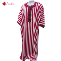 Gandoura marocaine traditionnelle rayée pour hommes, tissu lisse, Abaya Thobe, plusieurs couleurs, vente en gros, style Dubaï, robe Kaftan pour hommes