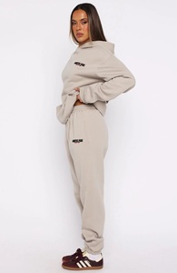 ชุดเซ็ตเสื้อฮู้ดแขนยาวปักลายสำหรับผู้หญิง ฤดูหนาว ผ้าไนลอน/คอตตอน 2 ชิ้น - Product Image 3