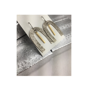 2022 dernière plaque d'or en laiton bijoux fantaisie demi-cercle boucles d'oreilles avec Texture en relief bijoux mode géométriquement boucles d'oreilles - Product Image 1