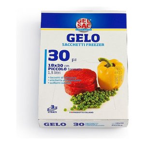 30pcs 8x30cm GELO Transparent Blue Freezer <b>Bags</b> with Ties 504060 - Product Image 1