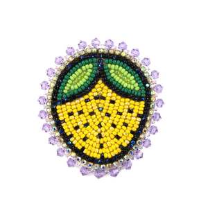 Broches Bordados con Cuentas de Semillas y Hilo de Seda de Primera Calidad, Personalizados para Bodas y Mercados de Alta Gama, Diseño Elegante - Product Image 3